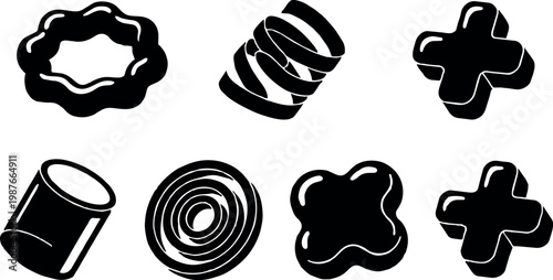 Assorted gummy candy shapes and jelly sweets