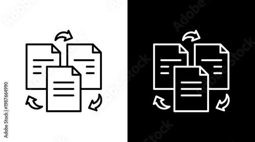 Version Control Outline White Icon Set Design