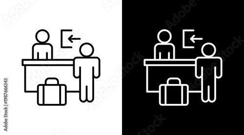 Guest Check-In Outline White Icon Set Design