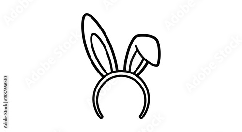 Minimalist Bunny Ears Headband Vector Illustration