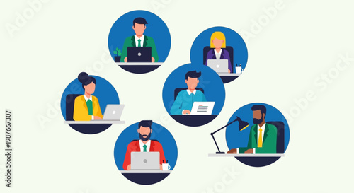 Business People Working Together Remotely.