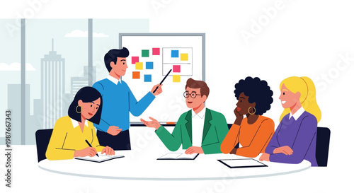 Diverse Team in Meeting Discussion.