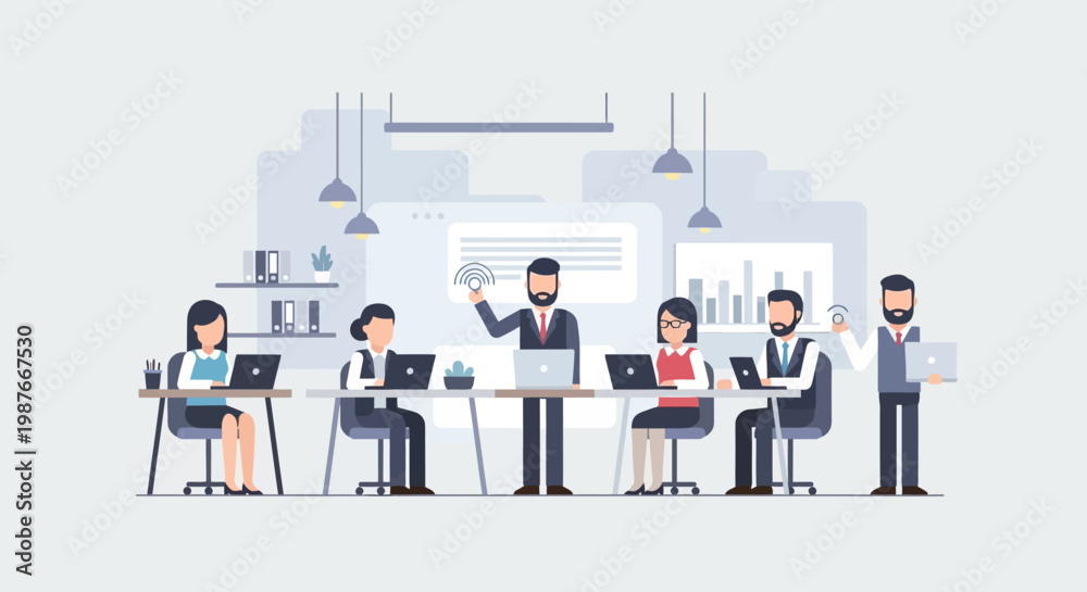 Obraz premium Business people working in office.