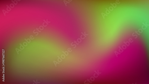 Vibrant green and magenta abstract liquid neon blurred soft colorful gradient background. Gradient mesh. Modern template for design concepts, wallpapers, presentations, posters, prints and web. Vector