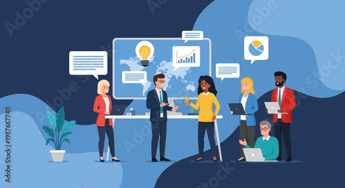 Business people in office meeting.