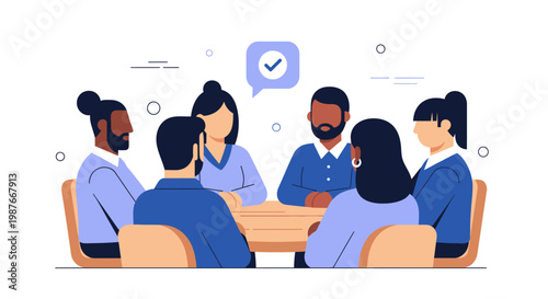 Diverse group of people meeting.