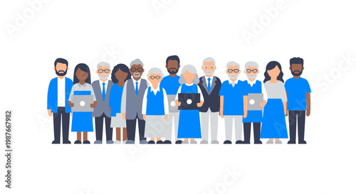 Diverse Group of People Standing.