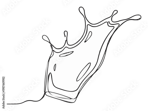 Tomato juice splash line art vector. Generative AI