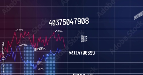 Displaying centered dashboard visualization onscreen, showing red and blue lines with numeric IDs