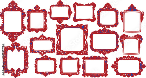 A comprehensive collection of vintage labels and retro vector frames featuring antique grunge borders and decorative design elements for scrapbook art illustrations