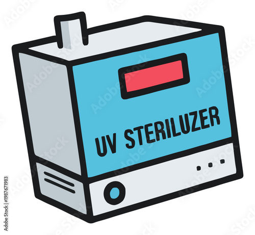 UV sterilizer box sanitizer vector illustration. Generative AI