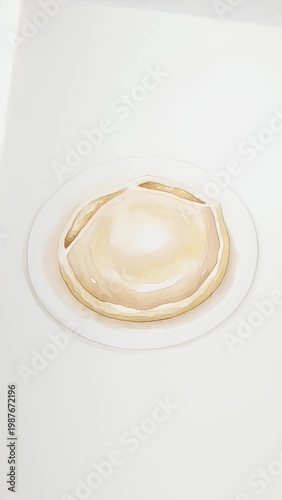 Hand Drawn Illustration of Indian Puran Poli Flatbread