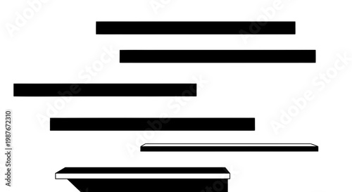 Abstract Minimalist Black Horizontal Bar Vector Illustration