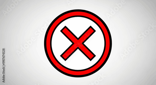 Red x mark within a circle symbolizing denial and restriction