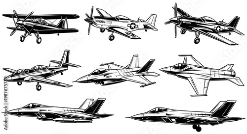Military Aircraft and Warplane Vector Collection