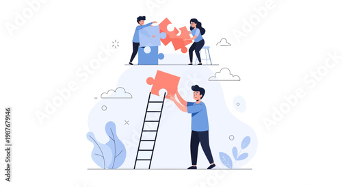 Teamwork, Collaboration, and Problem Solving with Puzzle Pieces