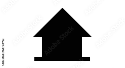Black house roof up arrow symbol.