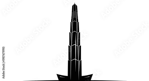 Black Skyscraper Building Architecture Design.