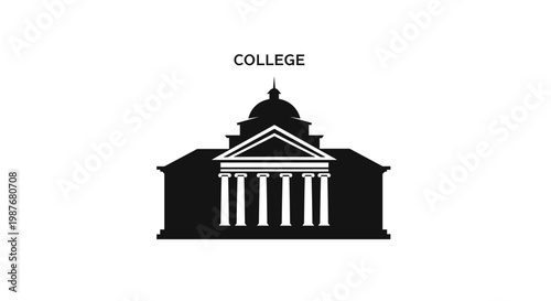 College building icon with columns.