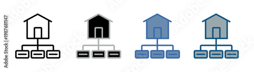 
sitemap icon set multiple style collection with home design and sitemap