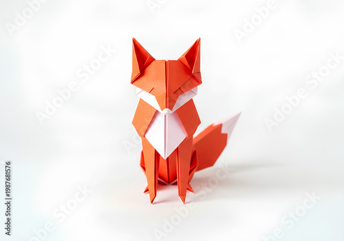 Origami Fox A Detailed and Colorful Paper Craft Creation.