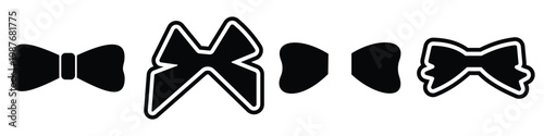 Black Bow Tie Silhouette on White Background bowtie