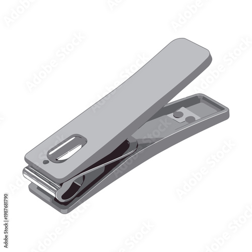 stainless steel nail cutter clipper vector clean minimal personal care accessory design