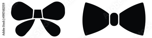 Black Bow Tie Silhouette on White Background bowtie