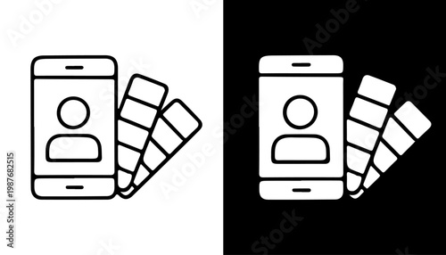 Smartphone UI Design: Modern smartphone displays interface design, showcasing a creative concept for user experience. Featuring UI interface design for app and website presentation.