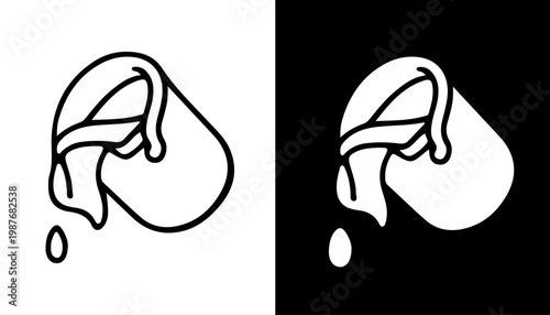 Paint Pour Icon: A minimalist icon showcases paint spilling, symbolizing creativity and the process of bringing ideas to life.