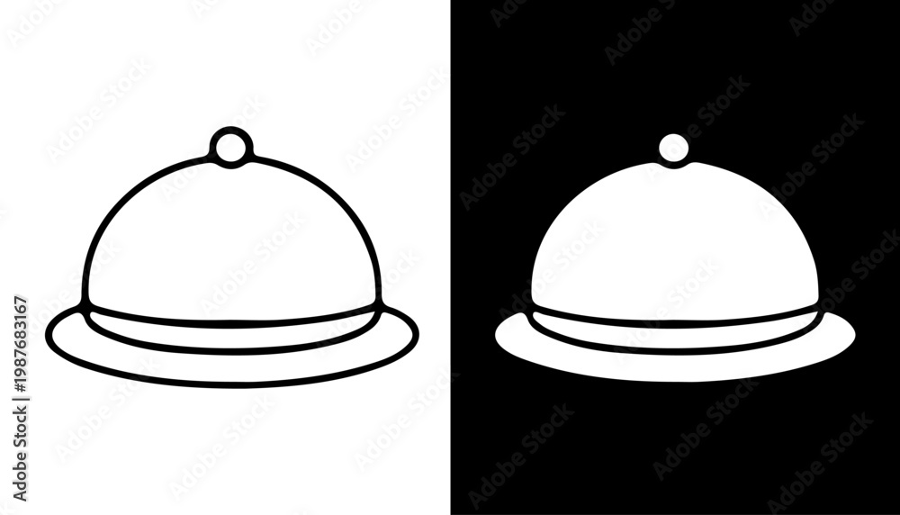 Fototapeta premium Duality Serving Dish: A minimalist image presents a symmetrical design, with a classic serving dish set against a contrasting background. 