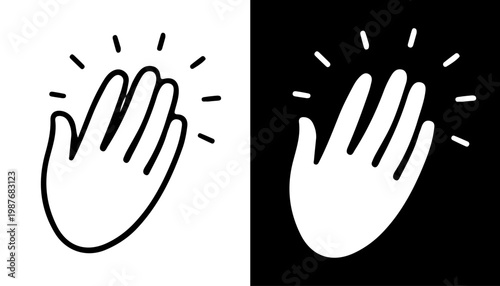 Hands clapping illustration: A visual representation of hands clapping. Symbolizing applause, agreement, or appreciation. Depicting a gesture of recognition. 