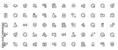 Coronavirus icon set. Virus protection vector icons. Includes symbols for mask, vaccine, medicine, warning, health, safety and more. Editable stroke.