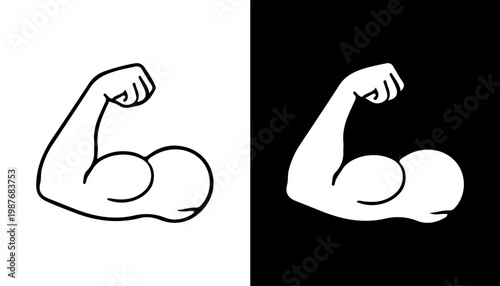 Strength and Flexibility: A simple, striking illustration of the arm showcasing power and athleticism, symbolizing strength, health, and fitness.
