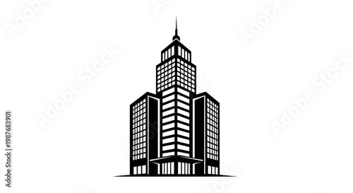 Modern Skyscraper Building Architecture Design.