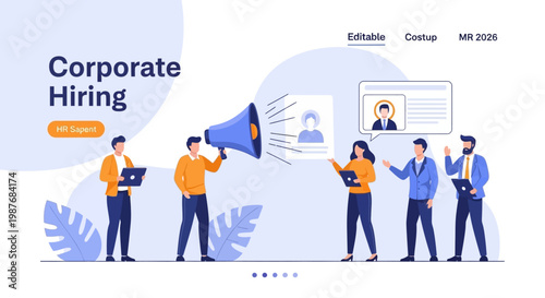 Business people communicating corporate hiring.