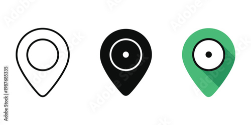 set of map pin icons vector illustration