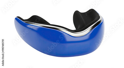 Blue Mouthguard with Silver Trim