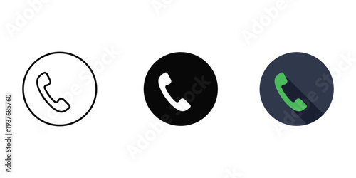 phone icons in different colors vector illustration