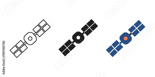 satellite vector illustration, flat design spacecraft