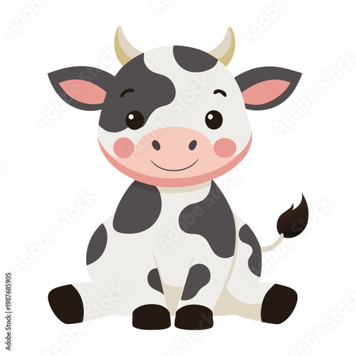 Cute sitting cow