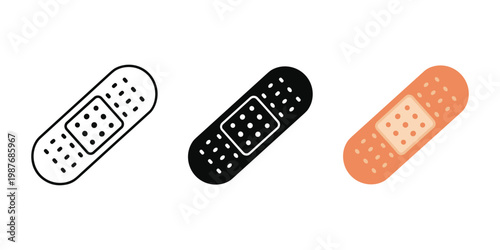 set of band aids vector illustration, flat design