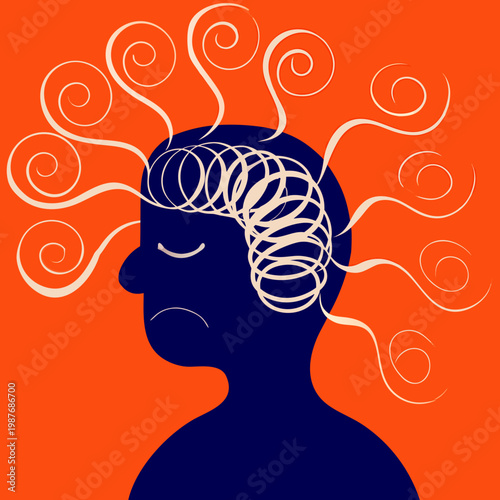 Inner Turmoil: An abstract depiction of the mental struggles, showcasing the whirlwind of thoughts and emotional intensity