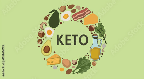 vector illustration of keto