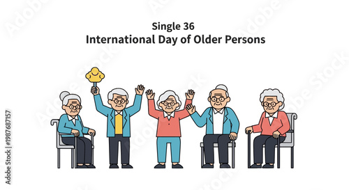 International Day of Older Persons Illustration with Diverse Seniors