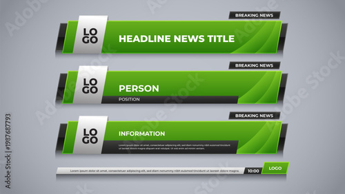 corporate lower third with green color for broadcast media template