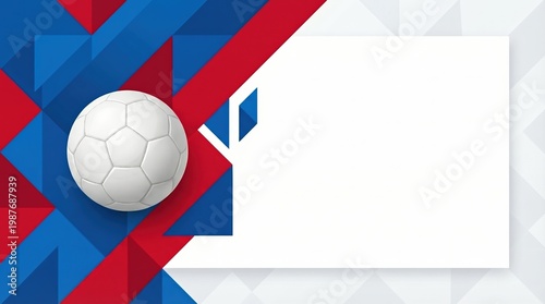 A soccer ball design with a geometric pattern for advertising and promotion