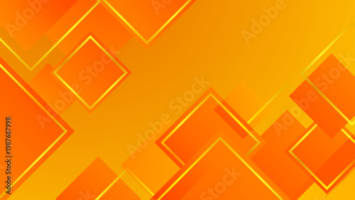Energetic orange and yellow abstract background with geometric square elements and subtle gradients perfect for marketing and creative designs
