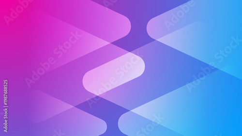 Calm purple to blue gradient background with elegant overlapping rounded wave shapes and light glow