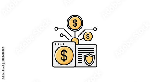 Secure Digital Finance and Money Management Vector Illustration